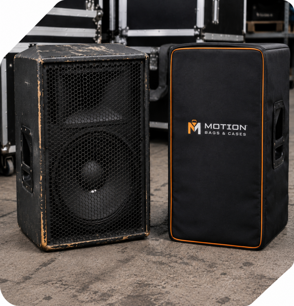 Padded speaker cover made to measure